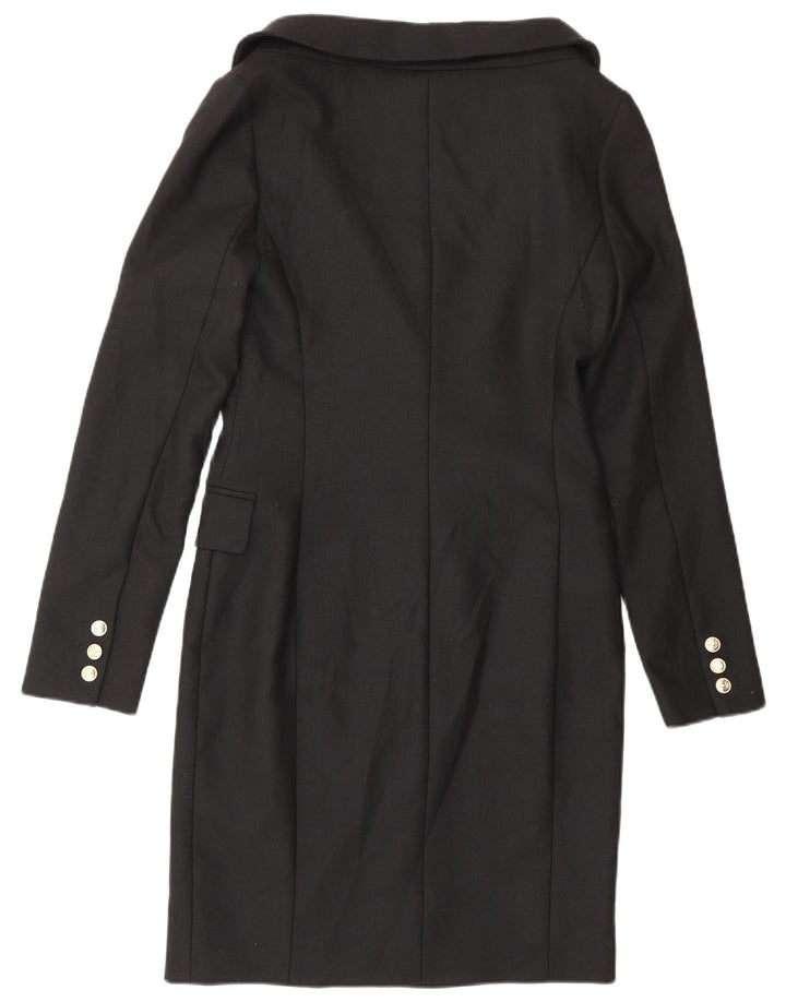 Karen Millen Abrigo cruzado para mujer UK 8 Small Poliéster negro