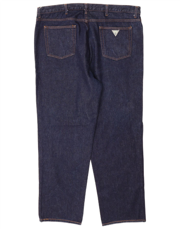 Guess Vaqueros Rectos Hombre W42 L32 Azul Marino Algodón