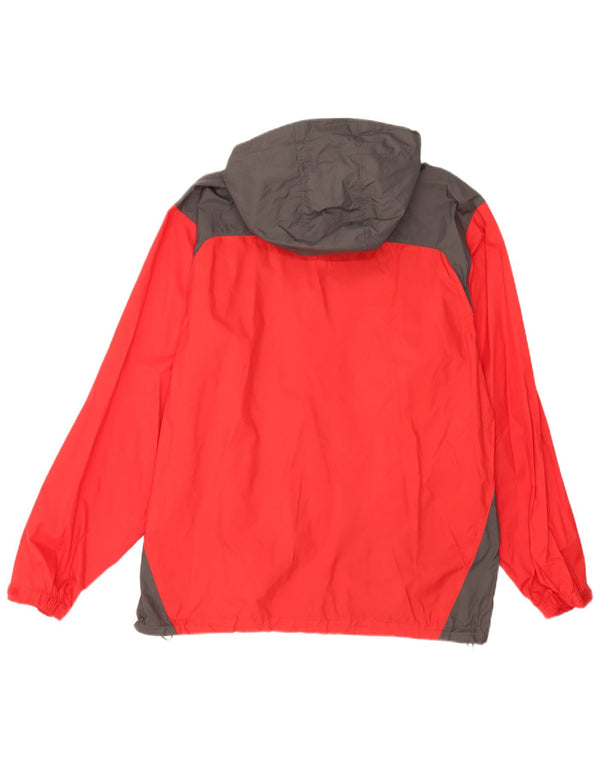Columbia Chaqueta impermeable con capucha para hombre UK 40 Large Red Colourblock Nylon
