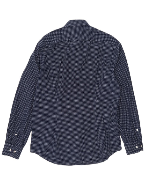 Tommy Hilfiger Camisa Slim Fit para hombre Talla 41 16 Grande Azul marino manchado