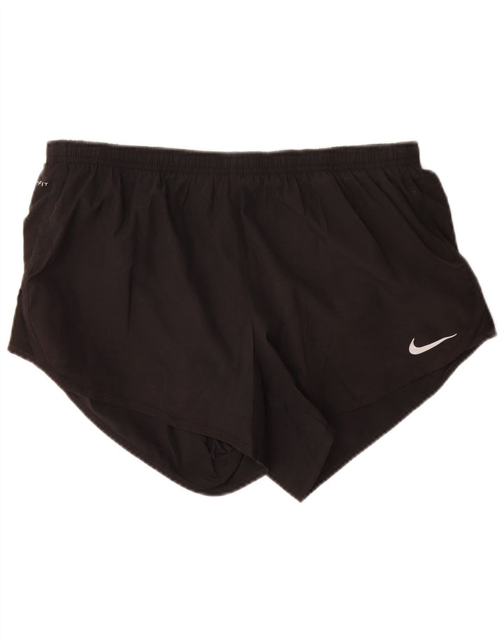 NIKE Pantalones cortos deportivos Dri Fit para mujer UK 40 Grande Poliéster negro