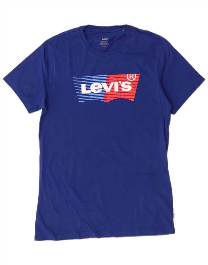 LEVI'S Camiseta gráfica para hombre Top Small Blue Cotton