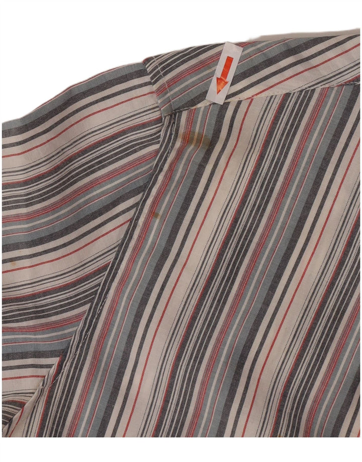 Camisa de manga corta para hombre French Connection de algodón a rayas gris pequeña