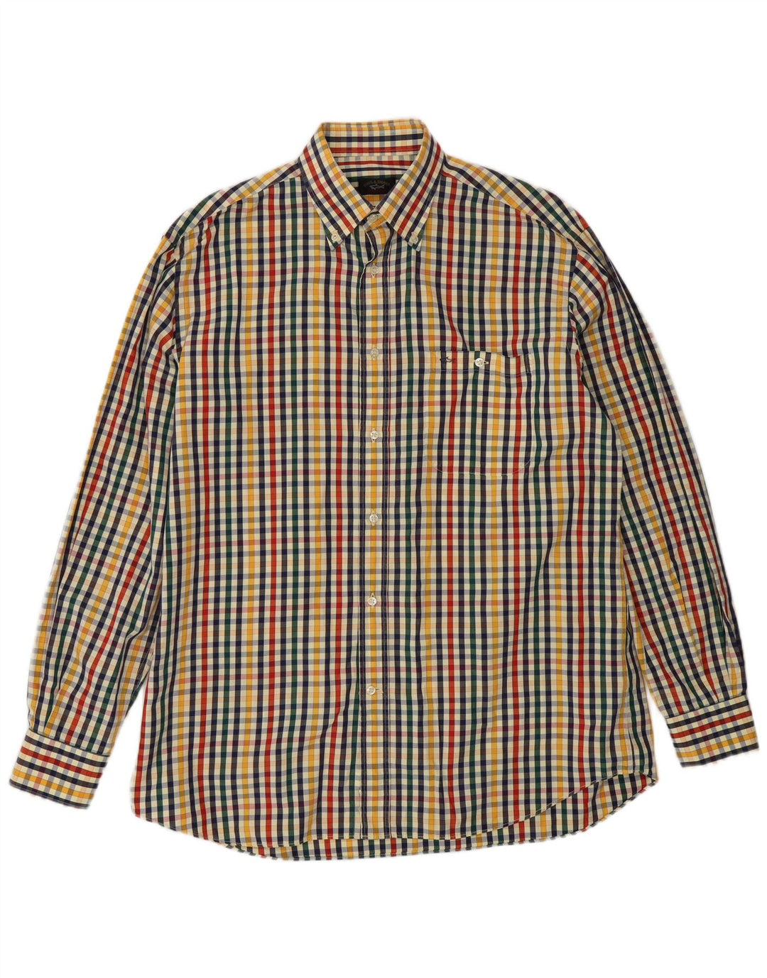 Camisa náutica para hombre Paul & Shark Talla 41 Cuadros multicolores grandes
