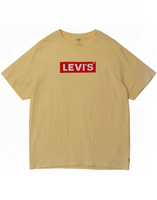 Levi's Camiseta gráfica de corte relajado para hombre Top XL Algodón amarillo