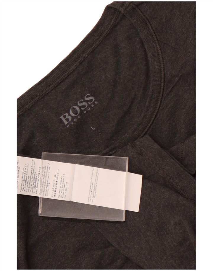 HUGO BOSS Camiseta para mujer Top UK 46 Grande Gris Algodón