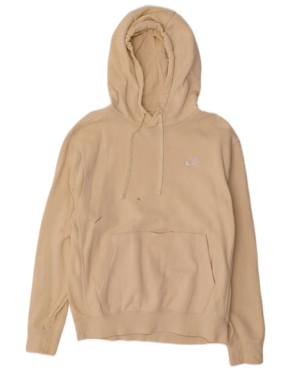 Nike Mens Hoodie Jumper Small Off White Cotton