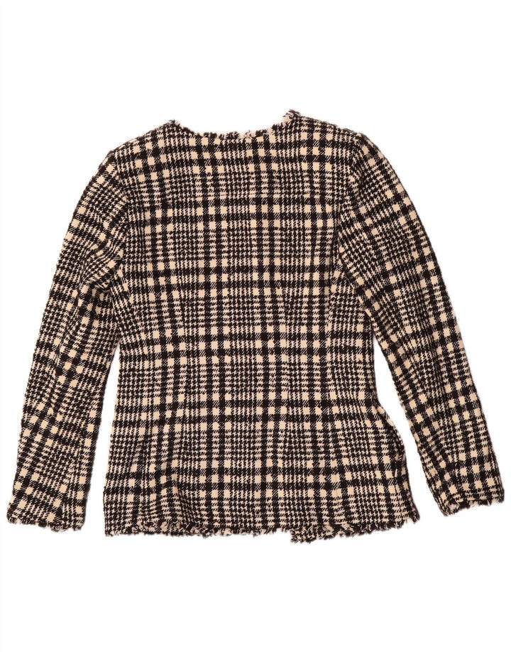 Marks & Spencer Chaqueta Blazer para Mujer UK 6 XS Poliéster a Cuadros Negro