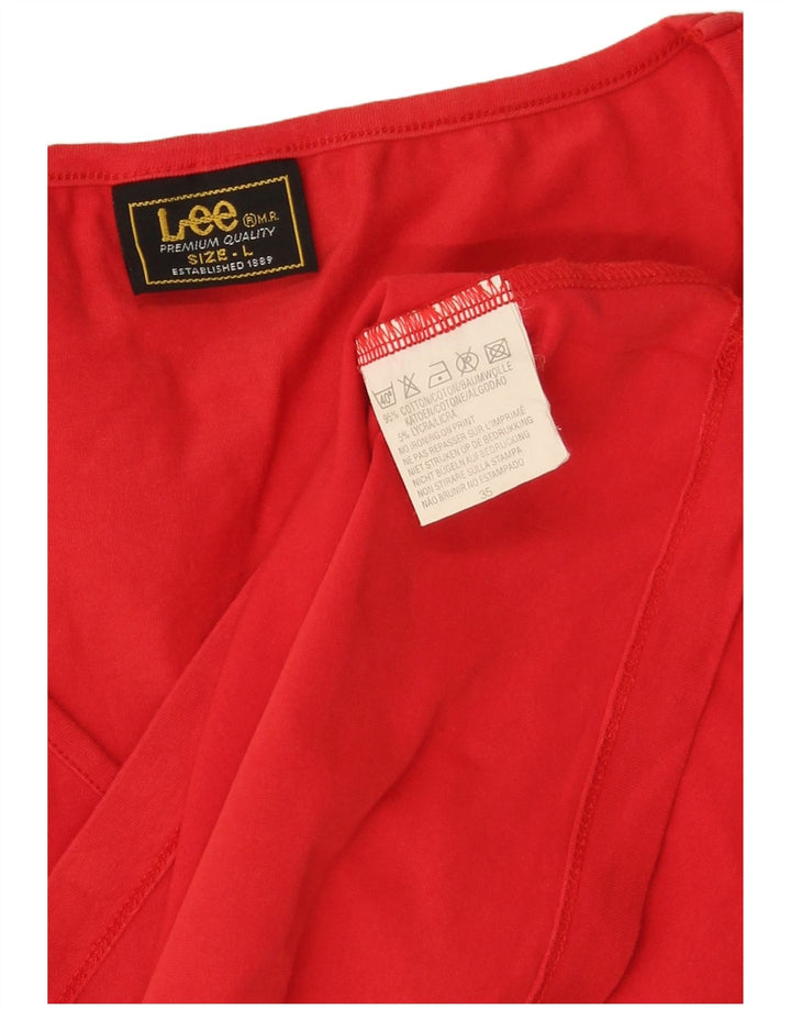 Lee Top corto sin mangas para mujer UK 44 Grande Algodón rojo
