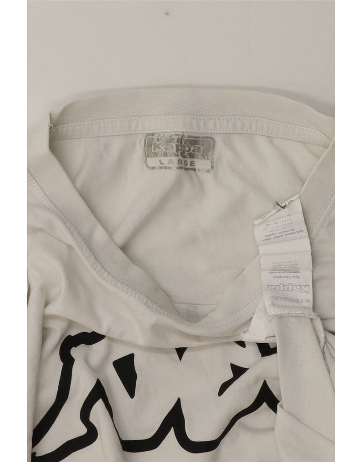 Kappa - Camiseta gráfica para hombre, talla grande, algodón blanco