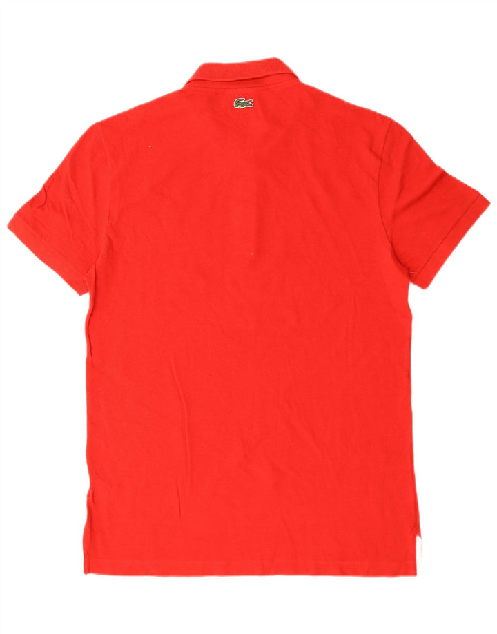 Lacoste Polo de corte regular para hombre talla 4 mediano algodón rojo