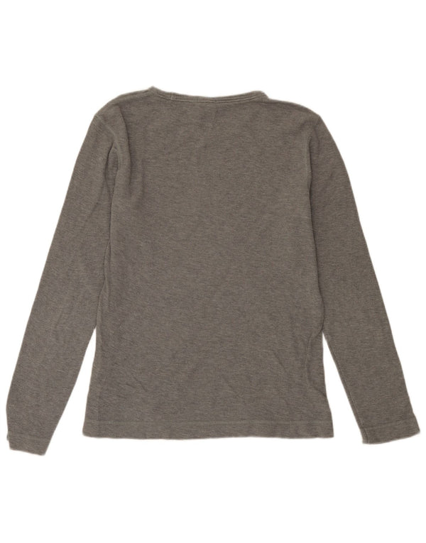 HUGO BOSS Hombre Slim Fit Top Manga Larga Algodón Gris Grande