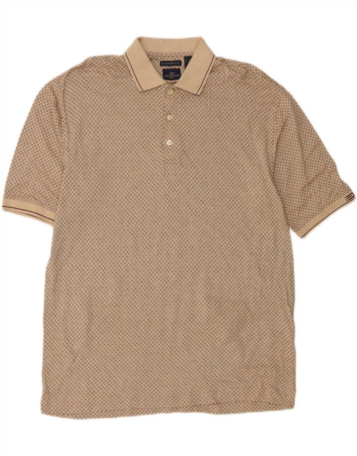 DOCKERS Mens Polo Shirt Medium Beige Geometric Cotton Vintage Dockers and Second-Hand Dockers from Messina Hembry 