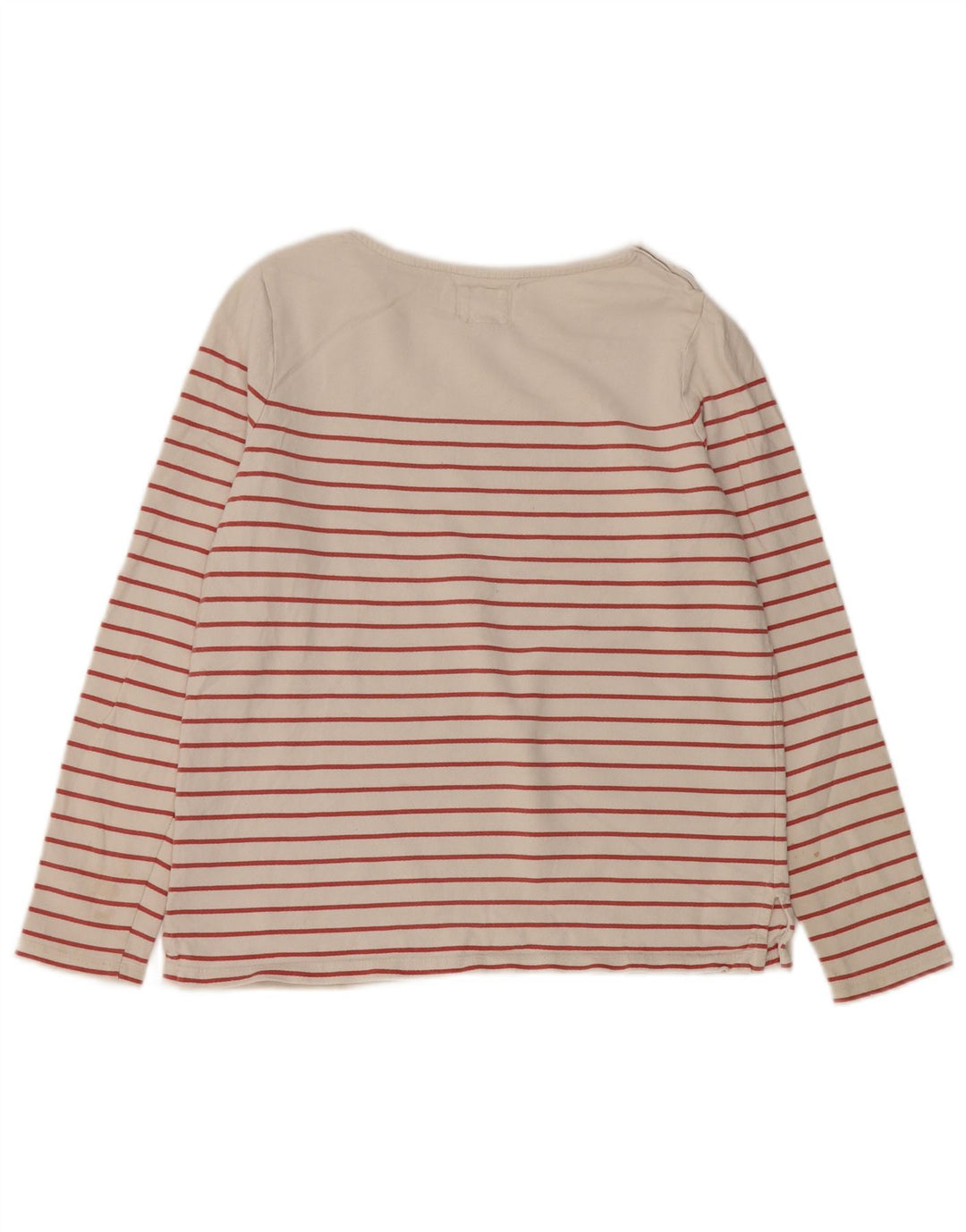 FAT FACE Top para Mujer Manga Larga UK 8 Pequeño Algodón a Rayas Blanco Roto