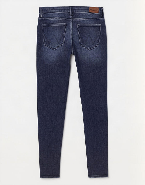 Vaqueros Ajustados Mujer Wrangler W29 L27 Algodón Azul Marino
