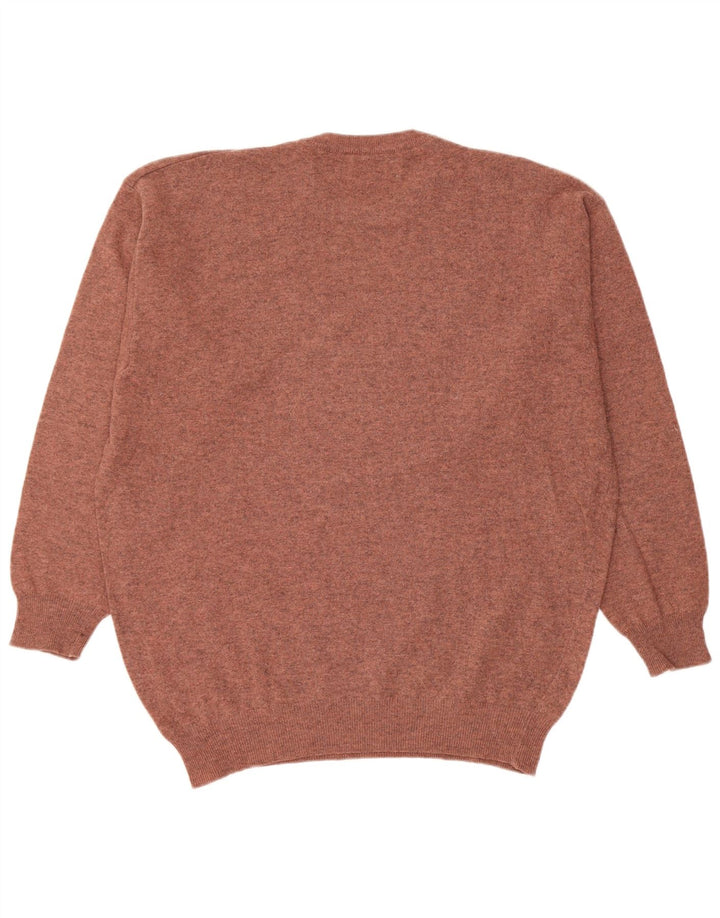 Benetton Jersey De Cuello Redondo Para Hombre Large Marrón Lana Nueva