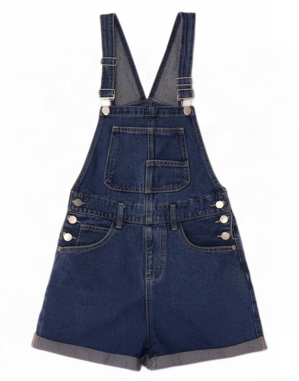 Vintage Womens Dungarees Denim Shorts W28 Medium Blue