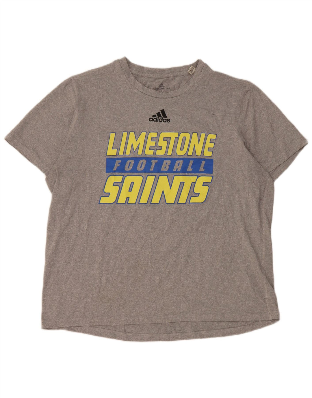 Adidas Mens Limestone Saints Graphic Camiseta Top Grande Gris Poliéster