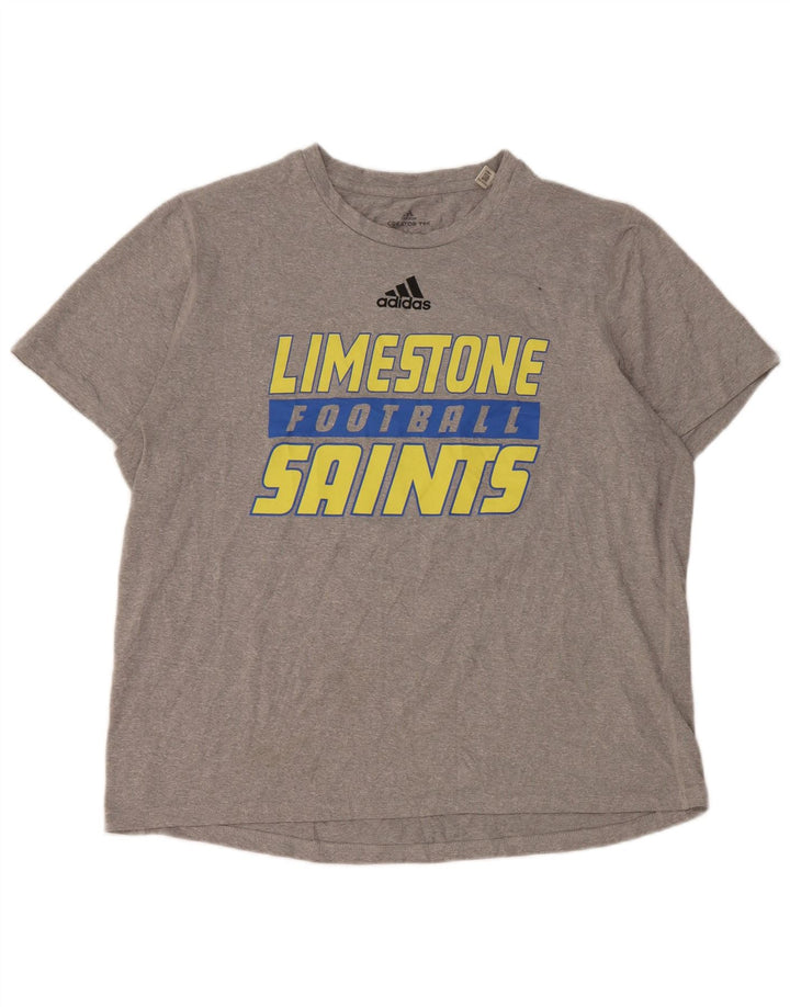 Adidas Mens Limestone Saints Graphic Camiseta Top Grande Gris Poliéster