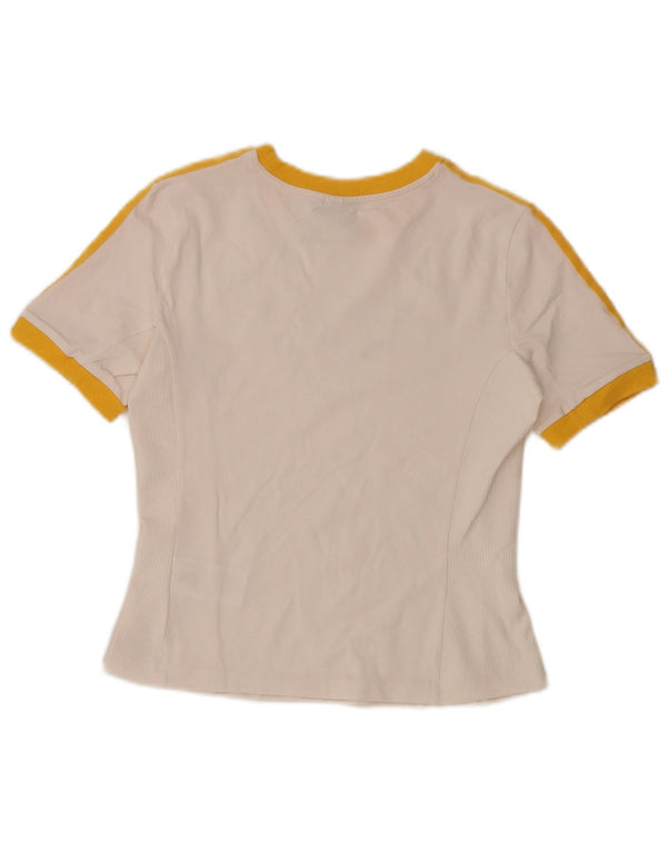 Adidas Camiseta Corta Gráfica para Mujer UK 12/14 Medium White Colourblock