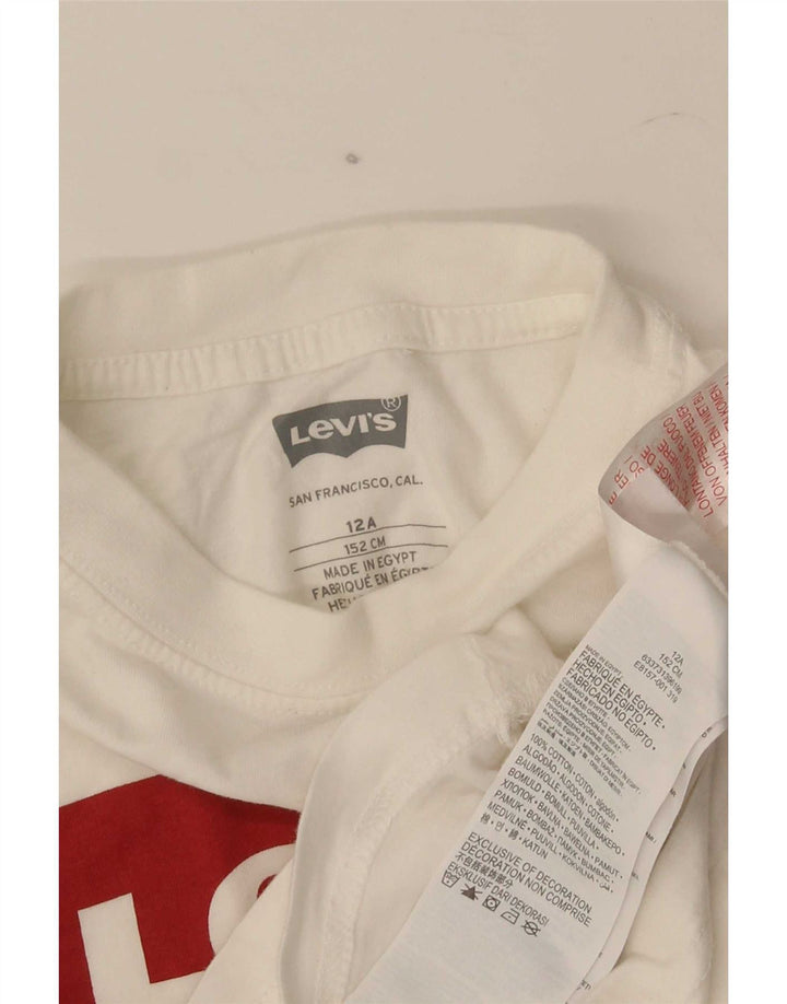 Levi's Camiseta gráfica para niño Top 11-12 años Blanco Algodón