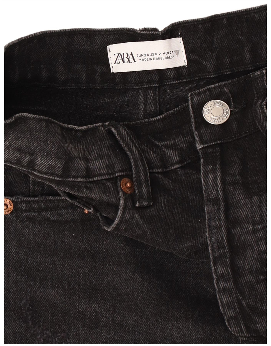 Zara Pantalones cortos vaqueros para mujer EU 34 2XS W24 Negro