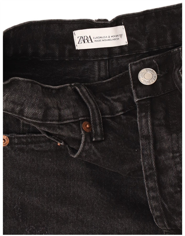 Zara Pantalones cortos vaqueros para mujer EU 34 2XS W24 Negro