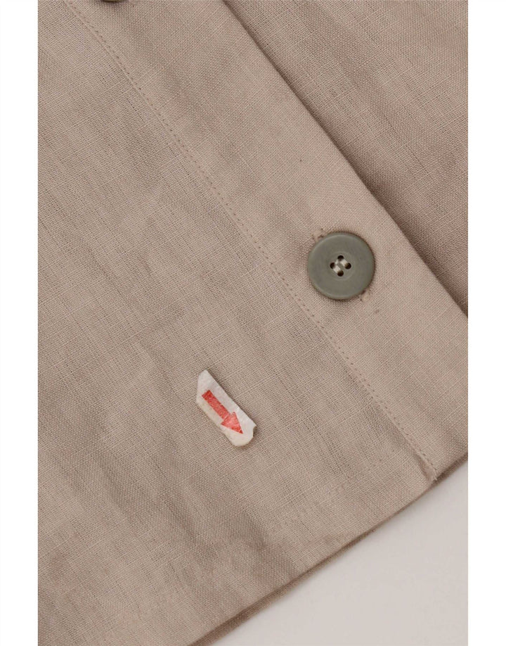 Blusa vintage para mujer IT 44 Lino gris medio