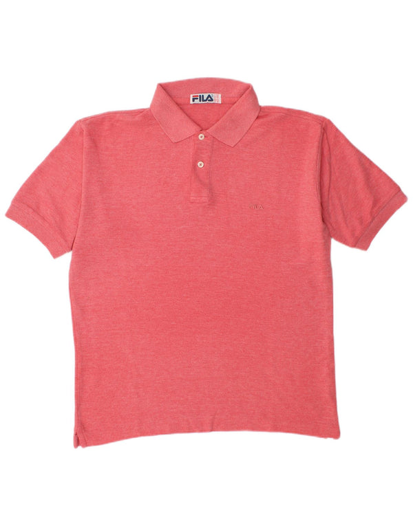 Fila Polo para hombre IT 46 Small de algodón moteado rojo