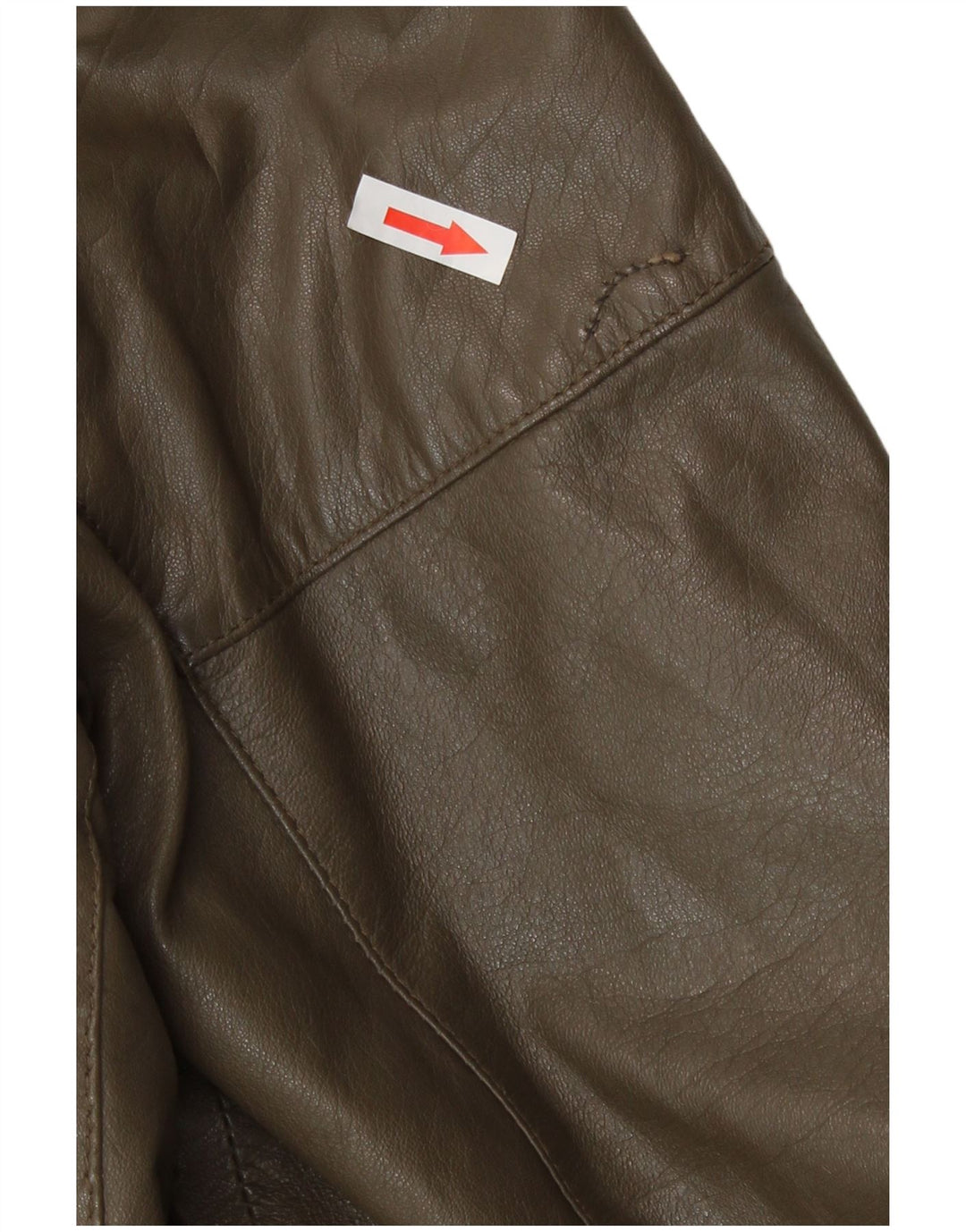 Chaqueta de cuero vintage para hombre IT 50 cuero caqui grande