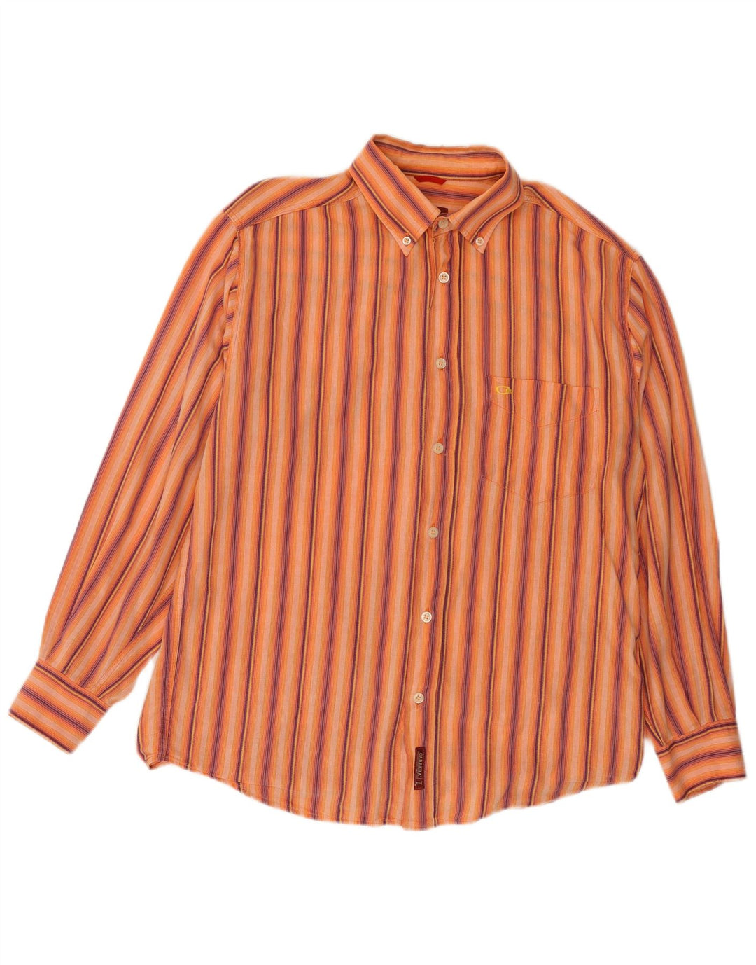 Camisa CARRERA Hombre Algodón Rayas Naranja Medio