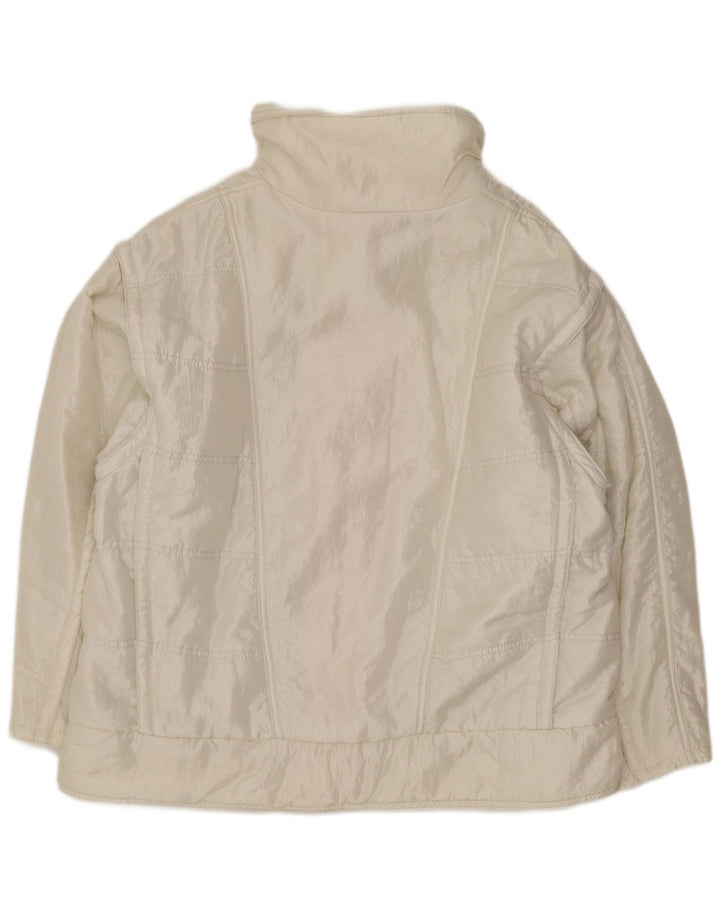 Chaqueta acolchada holgada para mujer Ellesse IT 48 XL Nylon blanco Retro