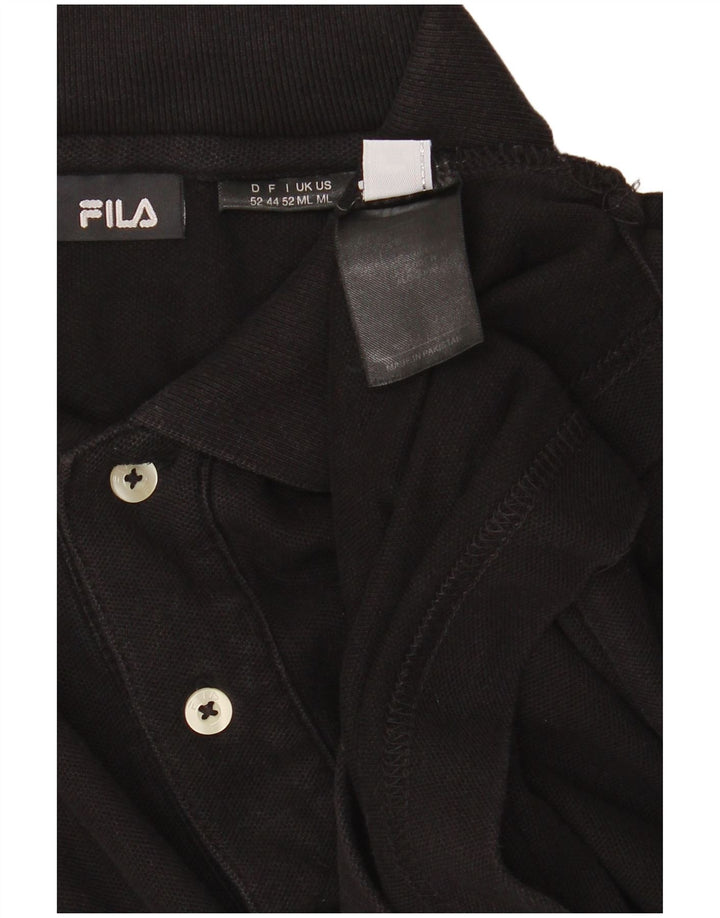 FILA Polo Hombre Algodón Negro Mediano