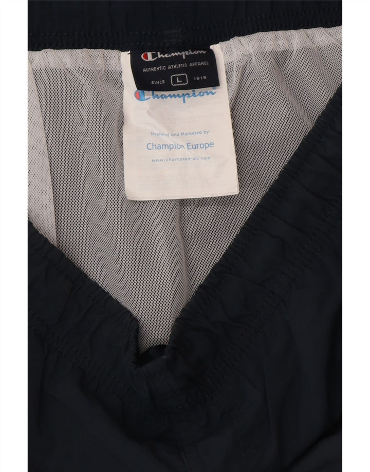 CHAMPION Pantalones cortos deportivos para hombre grande poliéster azul marino