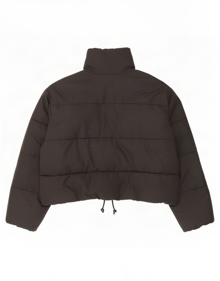Zara Mujer Chaqueta Acolchada Extragrande UK 10 Small Poliéster Negro