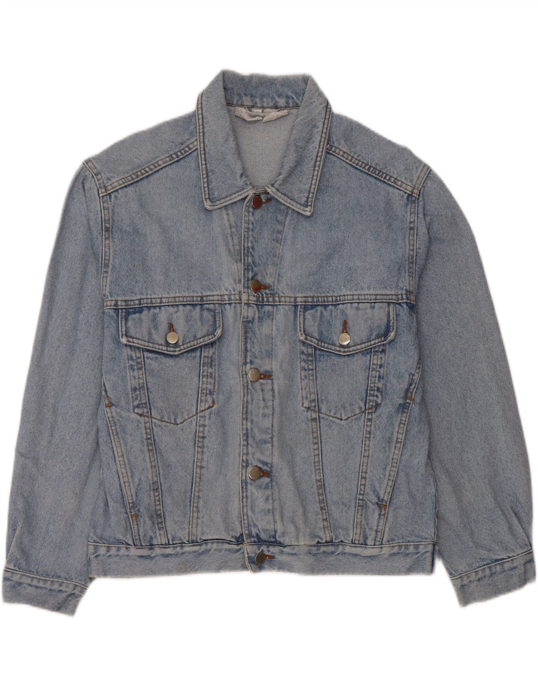 VINTAGE Chaqueta vaquera gráfica para hombre Reino Unido 36/38 Algodón azul pequeño