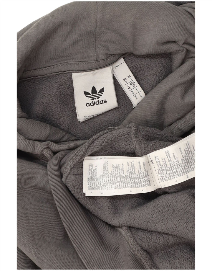 Adidas Hombre Sudadera Con Capucha Jumper Pequeño Gris Algodón