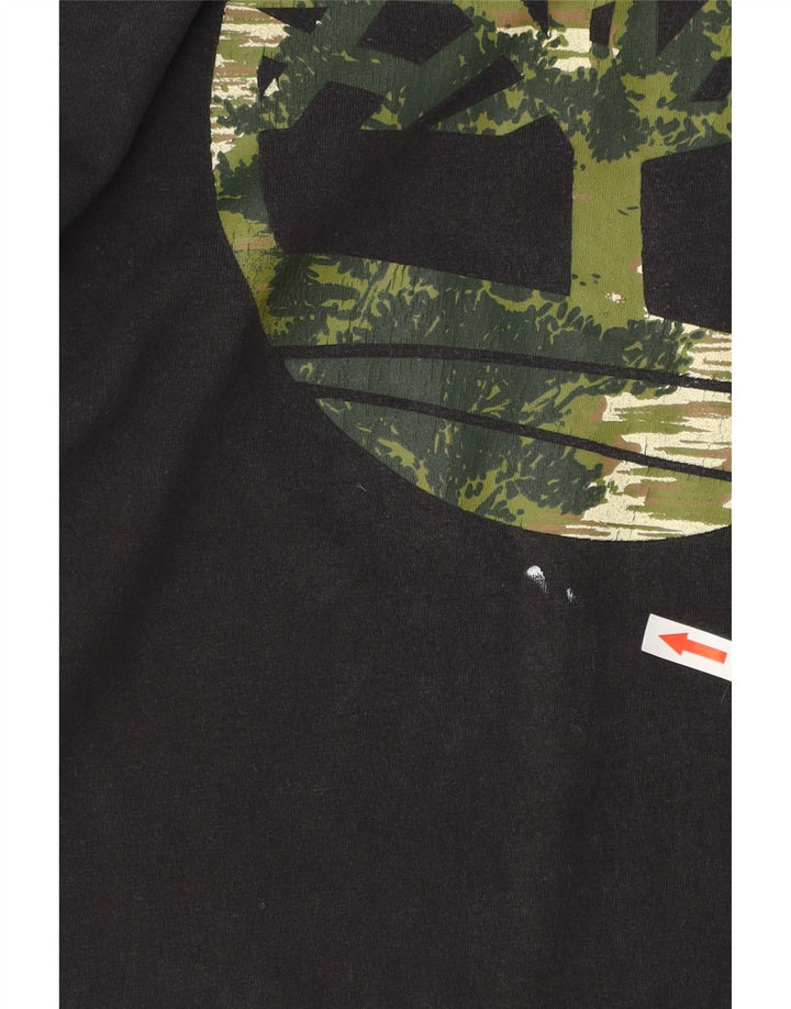 Timberland Camiseta con gráfico de ajuste regular para hombre Top pequeño de algodón negro