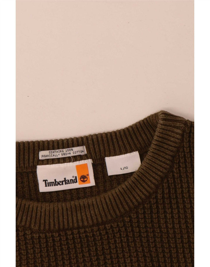 Timberland Jersey De Cuello Redondo Para Hombre Suéter Grande De Algodón Caqui
