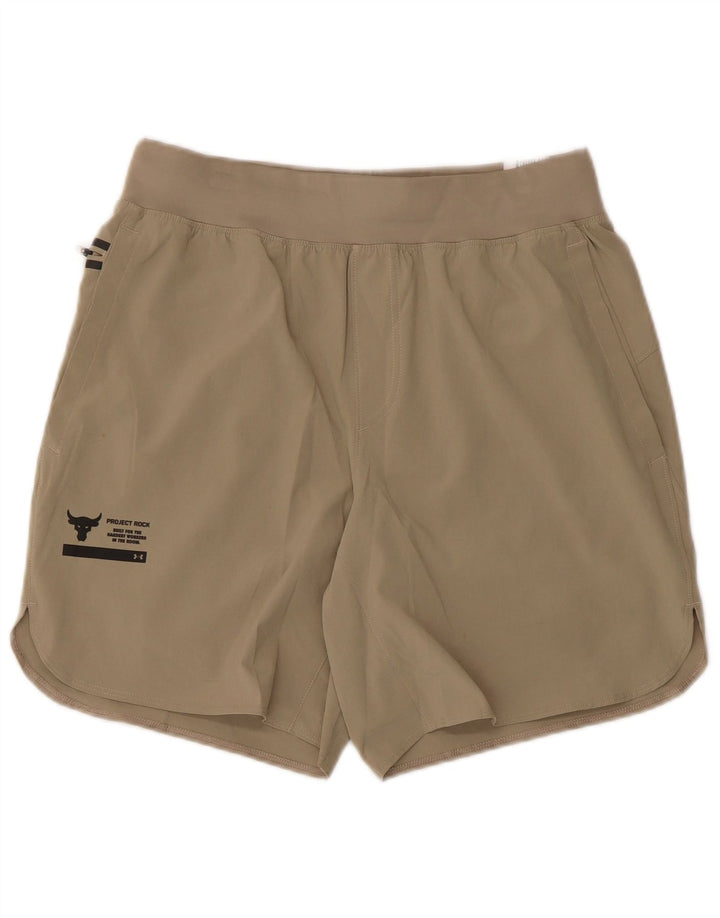 Under Armour Pantalones cortos deportivos para hombre Poliéster caqui medio