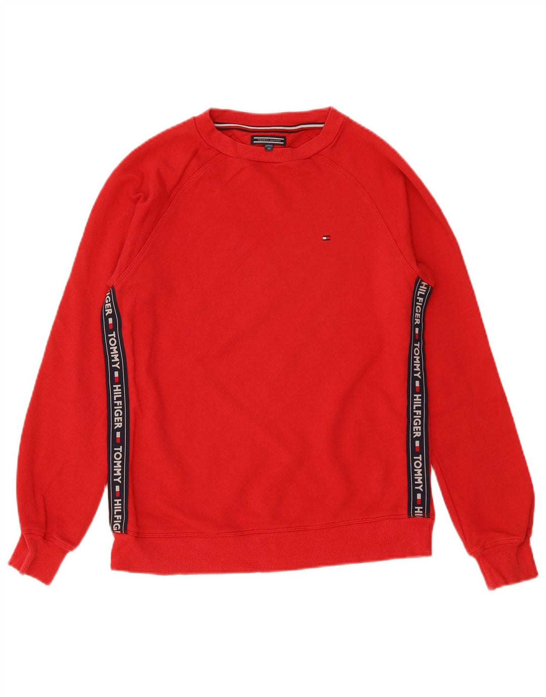TOMMY HILFIGER Sudadera gráfica para hombre Jumper XS Algodón color block rojo