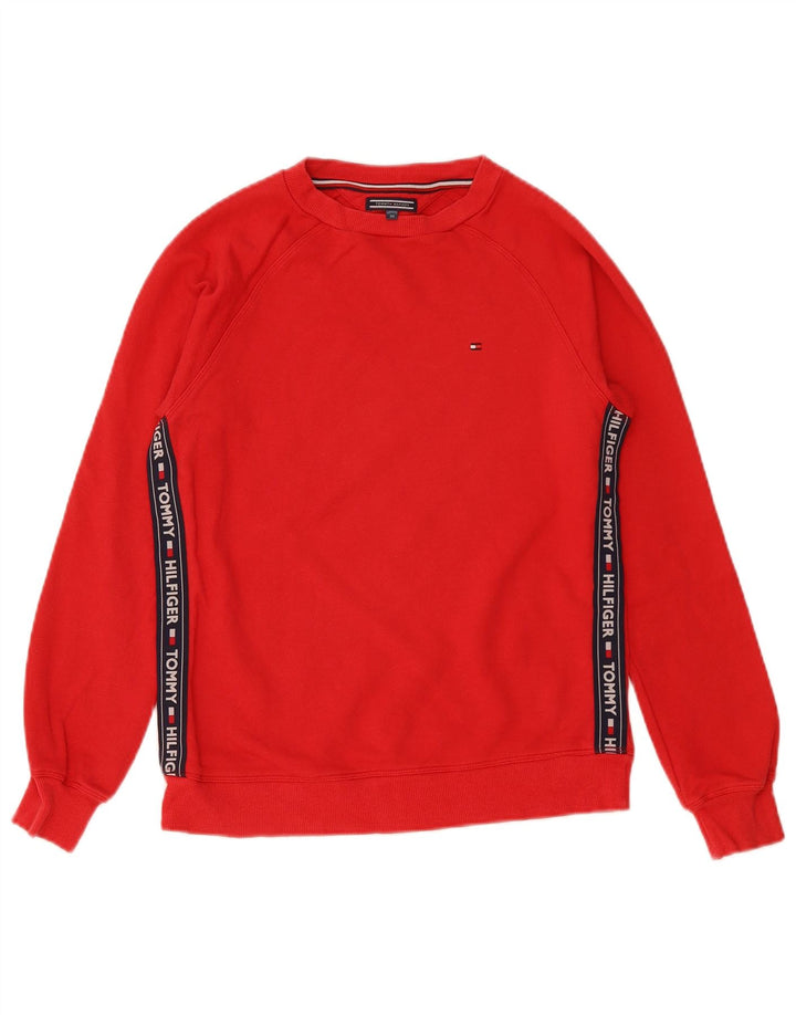 TOMMY HILFIGER Sudadera gráfica para hombre Jumper XS Algodón color block rojo