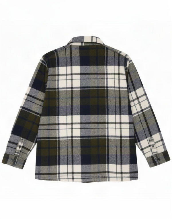 Camisa de franela para niño Benetton 10-11 años XL Acrílico a cuadros verdes