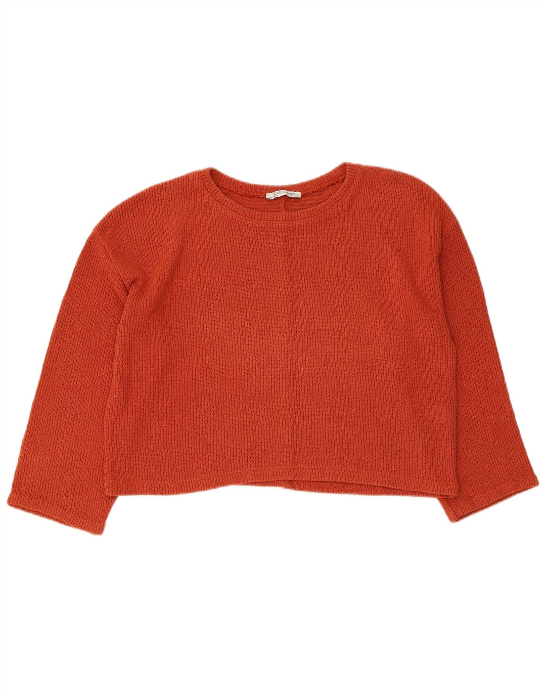 ZARA Mujer Trafaluc Crop Boat Neck Jumper Sweater UK 46 Large Granate