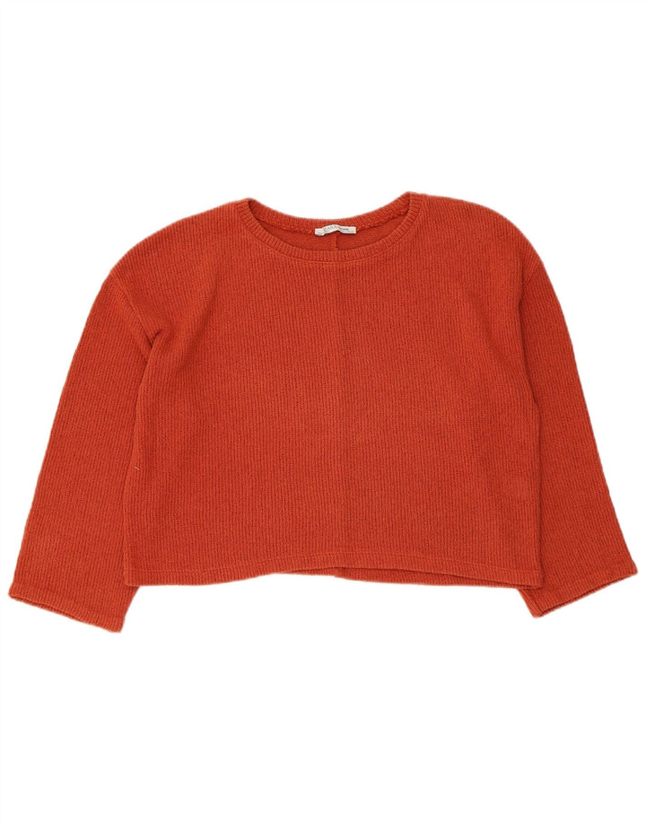 ZARA Mujer Trafaluc Crop Boat Neck Jumper Sweater UK 46 Large Granate