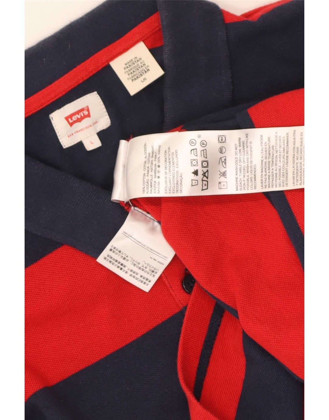 Levi's Polo De Rugby Para Hombre De Algodón A Rayas Rojas Grande