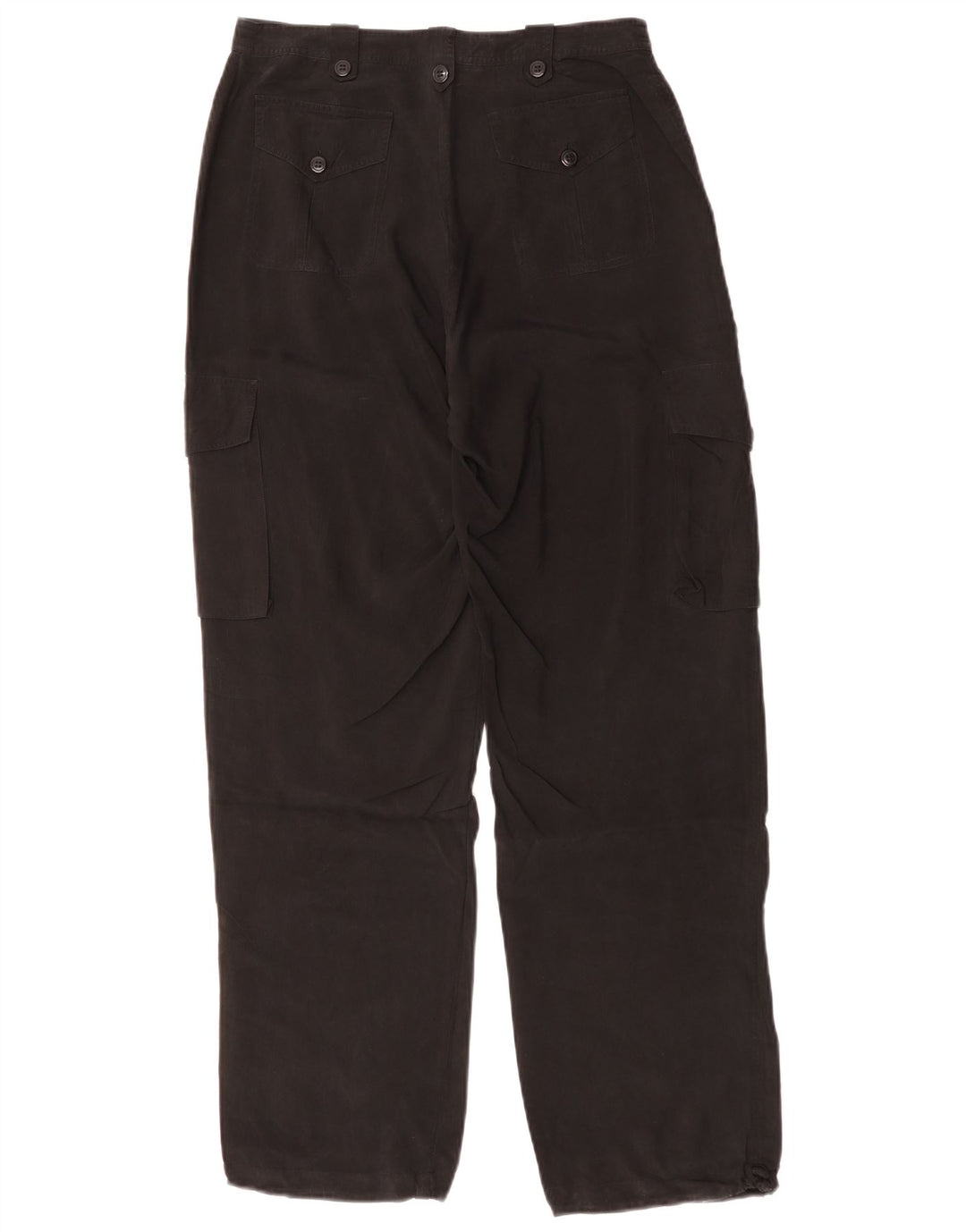 Pantalones cargo rectos para mujer de Warehouse UK 12 Medium W28 L31 Black Silk