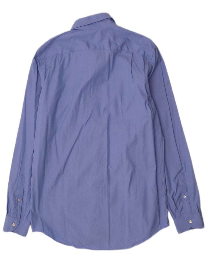 Camisa Lacoste Hombre Regular Fit Talla 40 15 1/2 Algodón Azul Medio