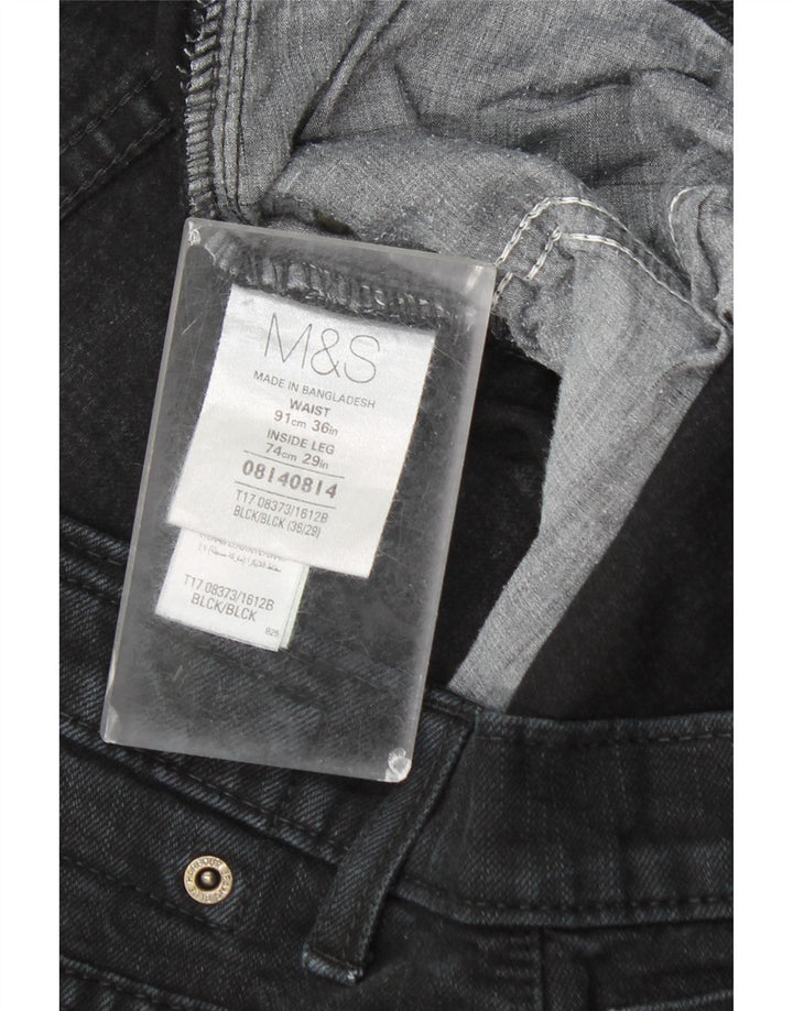 Marks & Spencer Jeans rectos para hombre W36 L26 Algodón negro