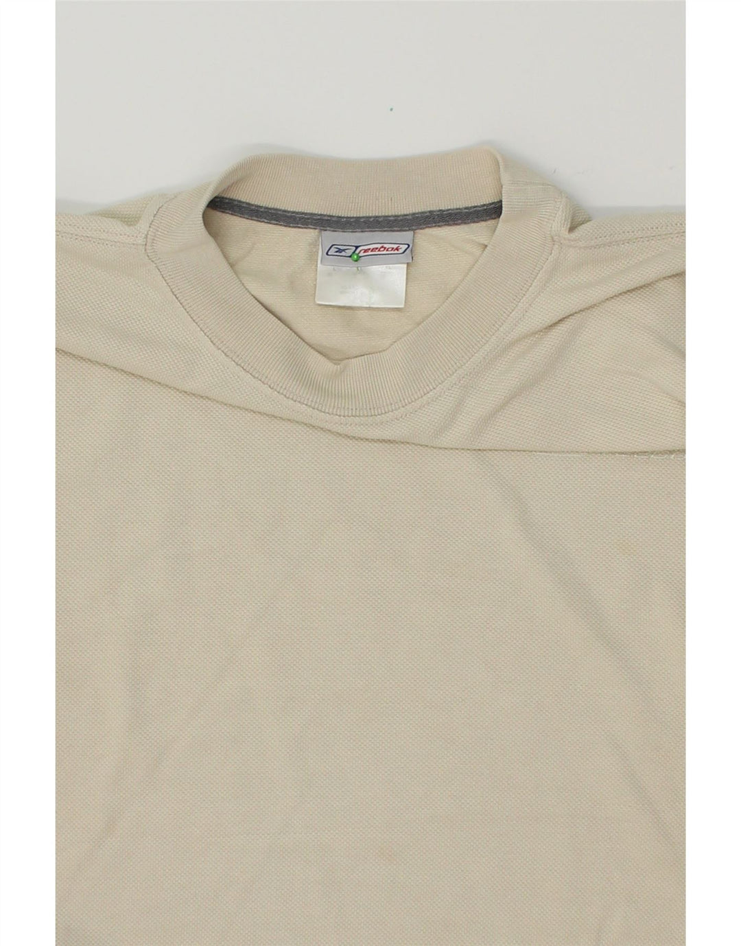 REEBOK Womens Oversized Sweatshirt Jumper UK 16 Large Off White Vintage Reebok and Second-Hand Reebok from Messina Hembry 